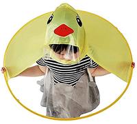 TaissBocco Impermeabile per bambini, impermeabile anatra cartone animato e cappello ombrello UFO impermeabile per cappello da pioggia poncho per neonate e ragazzi (Yellow, M)