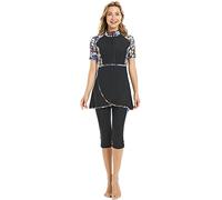 TaissBocco Rash Guard da Donna Costume da Bagno Modesto per Ragazze Manica Corta Bikini Costumi da Bagno da Surf Burkini (K1, XL)
