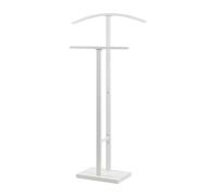 TAISSU - Servo Muto Mod. ADAK - Colore Bianco Opaco - Con Appendiabiti Superiore e Barra per Pantaloni - 52 x 18 x 100 cm - Acciaio con Base in Cemento - Appendiabiti per Camera da Letto