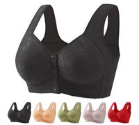 TAITUS Reggiseni per Donne anziane, Reggiseno con Chiusura Frontale, Reggiseni Push-up con Chiusura Frontale Senza Ferretto, Reggiseni Traspiranti a Copertura Totale per Tutti i Giorni (38,Black)