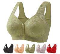 TAITUS Reggiseni per Donne anziane, Reggiseno con Chiusura Frontale, Reggiseni Push-up con Chiusura Frontale Senza Ferretto, Reggiseni Traspiranti a Copertura Totale per Tutti i Giorni (48,Green)