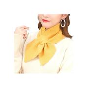 TAITUS Sciarpa lavorata a maglia da donna in tinta unita con collo incrociato invernale, sciarpa quadrata piccola in maglia Sciarpa corta da donna alla moda (One Size,yellow)