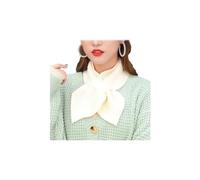 TAITUS Sciarpa lavorata a maglia da donna in tinta unita con collo incrociato invernale, sciarpa quadrata piccola in maglia Sciarpa corta da donna alla moda (One Size,white)