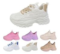 TAITUS Sneaker Scarpe Sportive Leggere da Donna con Plateau, Scarpe da Ginnastica da Donna Outdoor Leggere e Traspiranti con Plateau, Scarpe per Il Tempo Libero in Rete Traspirante (37,Beige)