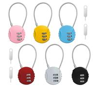 TAIVIN Confezione da 6 Lucchetto Valigia,Lucchetti Piccolo,Lucchetto de Cable a Combinazione a 3 Cifre per Valigie,Palestra,Viaggi,Armadietti Scolastici