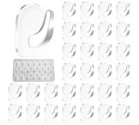 TAIXING 30 ganci adesivi trasparenti, piccoli ganci in acrilico autoadesivi, ganci adesivi extra forti, ganci da parete autoadesivi per cucina, bagno, ufficio, porta del water, asciugamani, chiavi