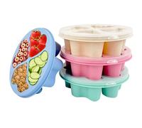 TAIXING 4 Pezzi Scatola per Snack con Scomparti, Bento Box Riutilizzabile con 4 Scomparti, Contenitori per Snack per Bambini e Adulti, Bento Box per Scuola Lavoro Picnic Viaggi(Verde/Blu/Rosa/Beige)