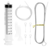 TAIXING 9 Pezzi Kit Pulizia Frigorifero, Set Pulizia Frigorifero Riutilizzabile Accessori Pulizia Frigorifero, Kit Pulizia Foro di Scarico Frigorifero con Siringa Tubo Raschietto Tappo Foro di Scarico