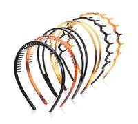 TAIXING Set di 6 cerchietto a zig-zag in plastica, 3 stili, per uomo e donna, antiscivolo, per uso quotidiano, per il trucco, lavabile in esterno