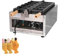 Taiyaki Fish Waffle Maker, macchina elettrica antiaderente Taiyaki per uso commerciale, macchina per waffle in acciaio inossidabile per marmellata o gelato, design ad alte prestazioni