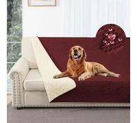 Taiyang Copridivano per Cani impermeabile, Coperta impermeabile per cani, protezione per mobili per bambini, bambini, cane, gatto, Con fondo in gomma antiscivolo (Rosso Vivo, 132-208 cm)