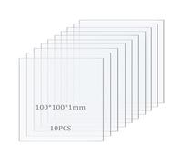 Taiyeestar 10 Pezzi Foglio Acrilico Trasparente da 1 mm, 10x10cm Lastre Acrilica Trasparente, Pannello Acrilica, Fogli di plastica,Fogli Acrilici Trasparenti per Display, Cornice, Pittura