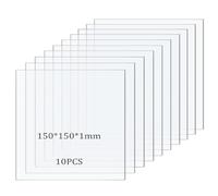 Taiyeestar 10 Pezzi Foglio Acrilico Trasparente da 1 mm, 15x15cm Lastre Acrilica Trasparente, Pannello Acrilica, Fogli di plastica,Fogli Acrilici Trasparenti per Display, Cornice, Pittura