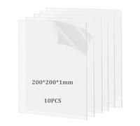 Taiyeestar 10 Pezzi Foglio Acrilico Trasparente da 1 mm, 20x20cm Lastre Acrilica Trasparente, Pannello Acrilica, Fogli di plastica,Fogli Acrilici Trasparenti per Display, Cornice, Pittura