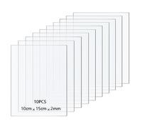 Taiyeestar 10 Pezzi Foglio Acrilico Trasparente da 2 mm, 10x15cm Lastre pannelli acrilico Trasparente, Pannello Acrilica Trasparente, Fogli di plastica, Fogli Acrilici Trasparenti per DIY