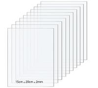Taiyeestar 10 Pezzi Foglio Acrilico Trasparente da 2 mm, 15x20cm Lastre pannelli acrilico Trasparente, Pannello Acrilica Trasparente, Fogli di plastica, Fogli Acrilici Trasparenti per DIY