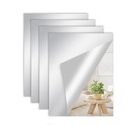 Taiyeestar 4 specchi autoadesivi per piastrelle da incollare, 30 x 20 cm, pellicola flessibile per specchio adesivo, specchio acrilico per pareti, porte, bagni e armadi