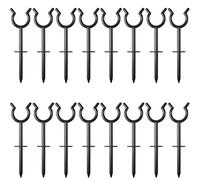 Taiyin 20 staffe per tubo da giardino da 9,6 cm, supporto decorativo per guida da giardino, pali di supporto per esterni, strumento per piante per tenere lontano il prato per cortile (nero)