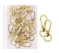 TAIYOU 20 pezzi Fibbie Metallo Girevole Portachiavi Girevole Catenacci Clip Aragosta Fibbia Artiglio Ganci per Borse Scatto Girevole per Borse Accessori Artigianato Fai Da Te Oro 40x15,5 mm