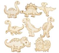 TAIYOU 40 Pezzi Dinosauri Legno Fette Naturale Mini Dinosauri Legno Abbellimenti Decorativo Dinosauri per Camere dei Bambini Decorativi Scrapbooking Fai da Te Artigianato Produzione Carte