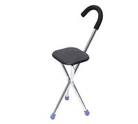 TAIYUESHAN Deambulatore, Bastoni da Passeggio 2 in 1 Bastone Pieghevole Leggero in Acciaio Inossidabile Dedicato Medico Regolabile Tri-Sgabello Walker con Manico Smerigliato per Disabili