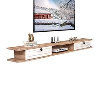 TAIYUESHAN Mobile TV Fissato al Muro Mensola Componente Porta TV Galleggiante, Mensola TV Fissata al Muro Centro di Intrattenimento, Mobile TV Consolle Media in Legno con Scrivania Sotto Il Tv,