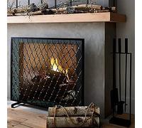 TAIYUESHAN Parascintille a Pannello Singolo Parascintille Parascintille con griglia fine, Parascintille in Metallo per fuochi Aperti/fuochi a Gas - Nero