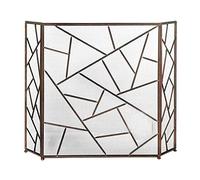 TAIYUESHAN Parascintille in Bronzo - Parascintille antincendio a 3 Pannelli per Animali Domestici, Copertura parascintille per fuochi Aperti/bruciatori a Legna/fuochi a Gas