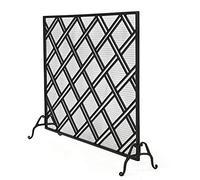 TAIYUESHAN Parascintille per caminetto, Struttura in Ferro battuto Massiccio con Rete Metallica, parascintille autoportante - Nero, 110×26×88,5 cm