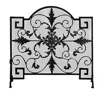 TAIYUESHAN Pleasant Hearth Schermo per caminetto, Protezione di Sicurezza parascintille in Ferro battuto con Scorrimento Decorativo, per la Decorazione della casa del Soggiorno, Nero