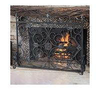 TAIYUESHAN Schermo Antincendio per Camino 41,3x33,8 Pollici, Protezione Antincendio in Rete Metallica con Rete ad Alta Densità, Recinzione per Camino in Ferro Battuto Solido per Uso Esterno o Interno