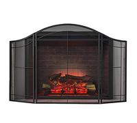 TAIYUESHAN Schermo per Camino da Interno a 3 Pannelli, Copertura in Rete per Decorazioni in Metallo da Esterno Pieghevole in Ferro battuto per Grande Schermo per Camino e Stufa