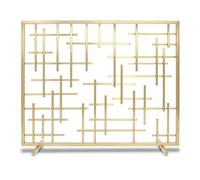 TAIYUESHAN Schermo per Camino divisorio in Ferro battuto in Stile Europeo, parapetto per Protezione antincendio a Scintilla Indipendente per fuochi Aperti/a Gas (Colore : Oro)