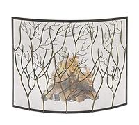 TAIYUESHAN Schermo per Camino Hearth Arcd Guard, Struttura in Ferro battuto Massiccio con Rete Metallica, parascintille autoportante, Motivo a Rami (Colore : Nero)