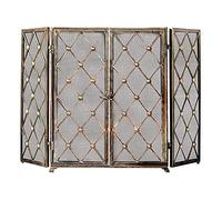 TAIYUESHAN Schermo per Camino Moderno con Porte, Protezione antincendio a Scintilla Indipendente per Fuoco Aperto/fuochi a Gas/bruciatore a Legna, 3 Pannelli (Colore : Bronzo)