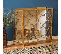 TAIYUESHAN Schermo per Camino per carichi Pesanti con Pannello Triplo, Schermo per Camino per caminetto e Stufa da Interno/Esterno - Colore Oro