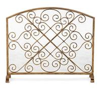 TAIYUESHAN Schermo per Camino Schermi antincendio Piatti in Ferro battuto Rete parascintille per la Sicurezza di Bambini e Animali Domestici 38,6 × 8,6 × 33 Pollici (Colore : Oro)