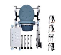 TAIYUESHAN Walker, deambulatore Pieghevole Walker Leggero 4 Ruote Rollator in Alluminio Toilette Mobile Sedia da Toilette Sedile Sedia da Bagno Ausili per la Mobilità
