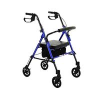 TAIYUESHAN Walker Rollator Carrello della Spesa Pieghevole Leggero, ausilio per deambulatore a 4 Ruote con Sedile Imbottito, Freni bloccabili e Cestino sottosella, Altezza Regolabile
