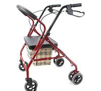 TAIYUESHAN Walker, Rollator in Alluminio Walker Pieghevole in Spugna Schienale ad Alta densità Sedile 6 Ruote Cestino per la Spesa Staccabile Ruota Universale a 360 ° Adatto agli Anziani