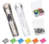 Taiyyi 100 pezzi, clip in metallo in acciaio inox, 2 dispenser per graffette, adatto per cucine, uffici, scuole e altri luoghi.
