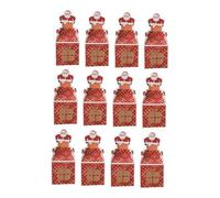 TAIZhiChen 12x Scatole per Biscotti di Natale per Bomboniere, Confezioni Regalo, Organizer Natalizio, Dolci, Dessert Scolastici, Scatole per Dolciumi Natalizi, Rosso
