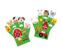 TAIZhiChen 2 pezzi Animali sentivano marionette per dita, giocattoli per burattino per animali, burattino per la narrazione fai -da -te, Tema Della Fattoria