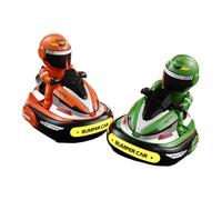 TAIZhiChen 2 Pezzi Auto Snubber Telecomandata Veicoli Giocattolo RC Duello a Due Giocatori Materiale PP Funzione Luci Suoni Adatto Esterno Divertimento, Verde Arancio