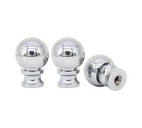 TAIZhiChen 3 pezzi terminali per lampada con tappo a vite, pomello decorativo a sfera, paralume, dado per lampade da tavolo, Argento
