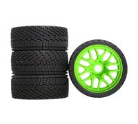 TAIZhiChen 4 Pezzi RC Ruote Pneumatici Accessori Fai da Te Accessori Professionali Diametro 4 Pollici Robusto per 1/7, Verde