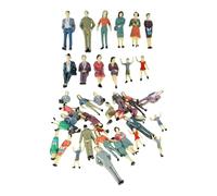 TAIZhiChen 50 Pezzi Mini Figure di Persone dipinte in Scala 1:36 per la Raccolta di Scene di Città in Miniatura Persone multifunzionali per Case delle Bambole