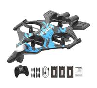 TAIZhiChen Aereo Telecomandato con Fissa Jet RC Giocattolo in Schiuma Eva Resistente agli Urti Dotato di Luci LED per Notturni Adatto, Blu con 3 Batterie