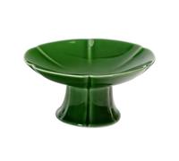TAIZhiChen Alzata per dessert in ceramica, portafrutta con piedini, porta cupcake, piatto per snack, per tavolo da dessert al cioccolato, Verde Scuro