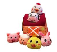 TAIZhiChen Animali Da Fattoria di Peluche, per Animali, Addestramento Cognitivo, Adorabili Giocattoli a Forma di Animale, Set Da Gioco per Bambini, Style a